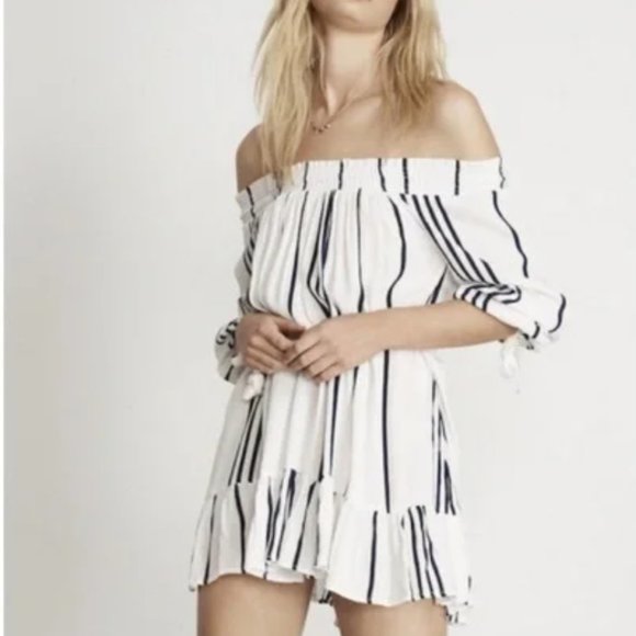 Faithfull Milos Dress Del Rio Striped Size M - Picture 1 of 7